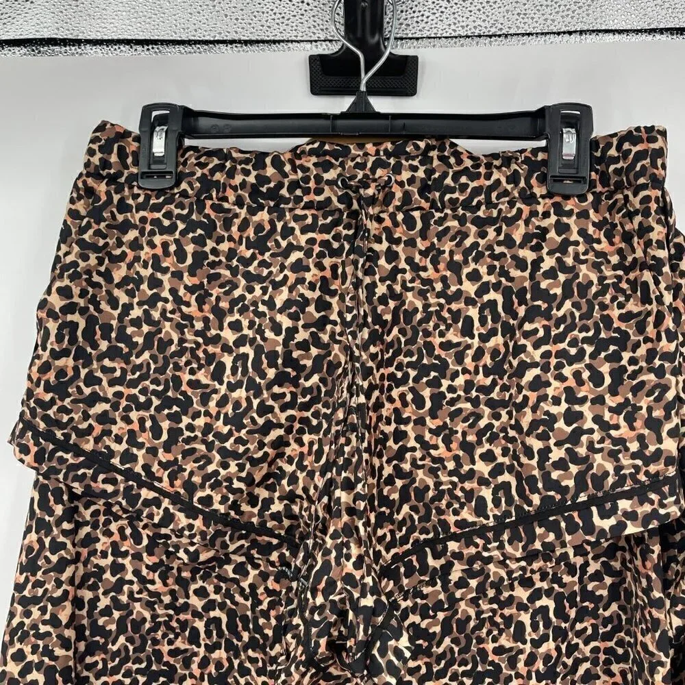 Plush Revolve Sleepwear Small Womens Animal Print Shorts Top Leopard Casual New